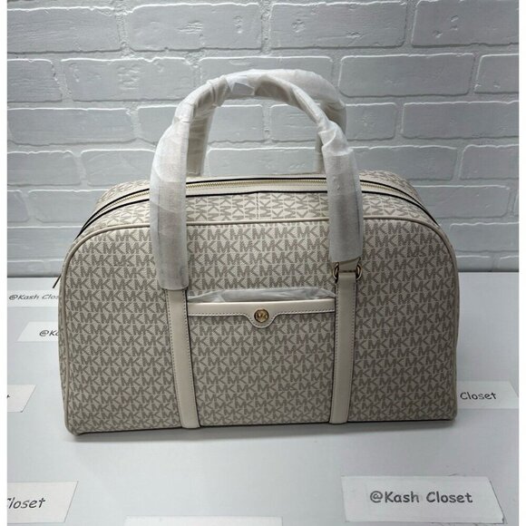 Michael Kors Travel XL Weekender Light Cream Multi New - Picture 1 of 11